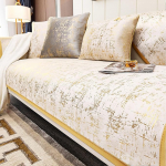 KCCRHIN Diivanikatte nurgas diivan L-kujuline diivanikatte 2 3 4-kohaline kaasaegse stiili diivanikatte kuldse tekstuuriga diivanikaitse libisemisvastane diivan/diivanikate viskekate diivanikate, beež, 90 x 210 cm / 35.4