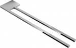 kalb | Slim Towel Rail with Two Bars for Washbasin, Chrome, Aluminium, Length: 400 mm, Height: 6 mm, Depth: 80 mm
