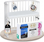 babybay Original k&uuml;lgvoodi, t&auml;ispuidust p&ouml;&ouml;k / kompaktne ja transformeeritav / lapsevoodi k&otilde;rgus on reguleeritav, keskkonnas&otilde;bralik / kasvab koos lapsega (valge lakitud) / sisaldab madratsit.