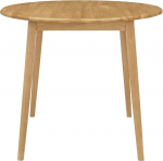 Hallowood Furniture Ledbury Small Drop Leaf Dining Table Round Wood Folding Table in Oak Look Kitchen Table for Home & Cafe