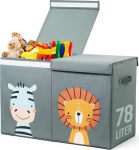 Kokkupandav m&auml;nguasjakast hall kaanega ja 78-liitrise mahutavusega. Parandatud versioon. Laste hoiukast, m&auml;ngukastid, laste m&auml;nguasjade kast, ei sobi istumiseks.