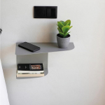 MILUKA kitsas rippuv &ouml;&ouml;kapp, hall metallist, 2 tk, 40 x 20 cm, h&otilde;ljuv &ouml;&ouml;kapp 2 tasandiga, seinariiul ka konsoollauana, nurgariiulina ja &ouml;&ouml;kapina