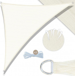 UMI Markiis 3 x 3 x 4,25 m kolmnurkne HDPE tuulekindel 95% UV-kaitsega trossidega aeda r&otilde;dule terrassile telkimiseks Cream