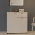 Forte Ganymede kapp 80, Minimalistlik kapp, 2 ust, 1 sahtli, puukomposiit, elutuba, magamistuba, kashmeerbeež, 80,1 cm lai x 82,3 cm k&otilde;rge x 34,1 cm s&uuml;gavus