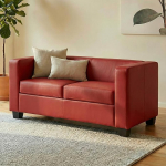Mendler Lille 2-kohaline diivan / Lounge diivan Faux Leather Punane