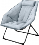 Sechseckiger Stuhl, faltbarer Wohnzimmerstuhl, Untertassenstuhl f&uuml;r Erwachsene, bequemer Schlafzimmer-Loungestuhl, Mondstuhl, fauler Klappstuhl f&uuml;r Schlafsaal (Stuhl-Grau)