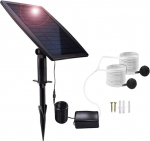 Lancoon Solar Powered Air Pump Set, 2.5 W Solar Panel, Air Pump, Air Hoses and Ventilation Stones for the Fish Pond in the Garden Fish Tank