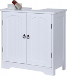 Relaxdays vannitoakapp 2 uksega, k&otilde;rgus 60 x laius 60 x s&uuml;gavus 30 cm, MDF, tsink, vannitoakapp valamu jaoks, valge