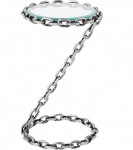 riess-ambiente.de Disain k&uuml;ljelaua ketid 33 cm h&otilde;bedane k&auml;sitsi valmistatud metallist &uuml;mmargune klaasist keti raam