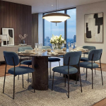 HWC-O26 S&ouml;&ouml;gitoa toolid, polsterdatud k&ouml;&ouml;gitoolid, Corduroy (330 g/m&sup2;) Kangas/Tekstiil Metall, sinine, komplekt 6 tk.