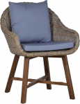 Tugitool 65 x 85 x 62 cm Modern 100% puuvillane t&auml;ispuit rotangist Mahagonist Kubu Hall