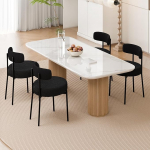 S&ouml;&ouml;gitoa toolid, komplekt 4, Boucl&eacute; kangast s&ouml;&ouml;gitoa toolid, kaasaegsed s&ouml;&ouml;gitoolid elutuppa ja magamistuppa, polsterdatud toolid k&ouml;&ouml;ki, kaasaegsed k&ouml;&ouml;gitoolid, mustad