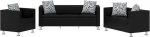 Diivan-komplekt Kunstleder 3-Sitzer + 2-Sitzer + Sessel Schwarz Kunstleder Sofa 3-Sitzer mit hohem Sitzkomfort und strapazierf&auml;higer Bezug