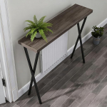 Konsolentisch Schmal f&uuml;r Eingangsbereich, Beistelltisch Schmal, 100 &times; 20 &times; 90 cm, Dicke Tischplatte, Eisengestell Flurtisch f&uuml;r Flurund Wohnzimmer, Einfache Montage