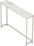 Kitsas konsoollaud, tahke lauaplaat ja metallist raam marmorist, koridorilaud elutuppa, esikusse ja esikusse (valge, 100 x 20 x 75 cm / 39 x 8 x 30 tolli)
