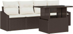 5-teiliges Gartensofa Set mit Kissen Braun Poly Rattan Gartenlounge Model3357641