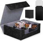 Vana kanali kauplemiskaartide hoiukastid 10 vaheseinaga, magnetkaartide hoiukast 1800 kaardile lihtsa &uuml;mbrisega, kaardikarp MTG, TCG, spordikaartide ja maagiliste kaartide jaoks (must)