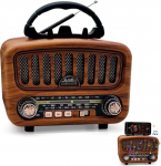 Retro raadio Bluetooth 5.0, AM/FM/SW Retro, Nostalgia v&auml;ike, kohverraadio, k&ouml;&ouml;giraadio suure 5W k&otilde;lariga, toetab USB/TF/TWS funktsiooni, lihtne raadio eakatele (pruun)