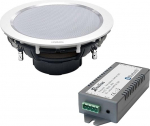 Lyndahl CS195ST sisseehitatud stereok&otilde;larid valge komplekt koos Bluetooth-v&otilde;imendiga AMP4X15BT paigaldamiseks lagedesse ja kipsplaadi paigaldamiseks &uuml;he v&otilde;i kahe stereok&otilde;lariga koos 1 k&otilde;lariga