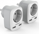 TESSAN 2 Pack Adapter Austraalia, Adapter Uus-Meremaa Saksamaa, Travel Adapter Argentina Power Adapter Austraalia, Pistikupesa Adapter Austraalia, Travel Plug koos 2 USB Hiina, Type I Adapter