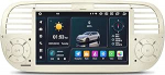 SWTNVIN Android 14 autoraadio Fiat 500 (2007-2015) juhtmeta autoraadio Carplay/Android auto, Bluetooth 5.0 toetab GPS navigatsiooni DSP/WiFi/4G/FM/RDS 7-tollise puuteekraaniga (Cream 4+64G)