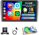Hikity 2+64G Android Autoradio Audi A3 8P 2003-2012/S3 2006-2012/RS3 2011-2012 traadita Carplay Android autoga, 9-tolline puuteekraaniga raadio Mirror Link WiFi Bluetooth EQ FM/RDS SWC tagurduskaamera