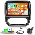 Rimoody 4G + 64G 9-tolline Android autoradio Renault Trafic Opel Vivaro B Fiat Talento Nissan NV300 juhtmevaba Carplay stereo koos Android auto FM/RDS/EQ Navi GPS peegel Link Bluetooth WiFi tagurdamine