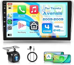 4G + 64G 9-tolline autoraadio Toyota Avensis 2003-2009 koos Carplay Androidiga Traadita auto Android 15 puuteekraaniga 1280 x 720 navigatsioon GPS peeglilink Bluetooth FM/RDS/DAB/DVR/EQ/USB/WiFi SWC tagumine vaade