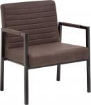 Woodkings Wellington XXL Dining Room Chair with Armrests Faux Leather Heavy Duty Chair Maximum Load 250 kg Modern Design Chair Metal Frame Black Brown