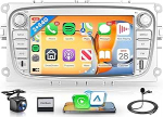 2G + 64G juhtmevaba Carplay Android Autoradio 2 DIN Ford Focus II mk2 Mondeo S-Max C-Max Galaxy Kuga 7-tolline autoraadio koos Androidi autonavigatsiooniga GPS WiFi Mirror Link Bluetooth FM/RDS/EQ/SWC