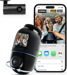 70mai Dash Cam 4K Omni, 4K + 1080P Dash Cam auto 360 kraadi ees ja taga Dual STARVIS 2 HDR, 4G LTE, AI liikumistuvastus, &ouml;ine n&auml;gemine, GPS 5GHz WiFi 6, 24H parkimisrežiim, rakenduse juhtimine, 128GB SD