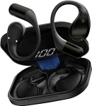 Avatud k&otilde;rvaklapid Bluetooth 6.0 HD-mikrofoniga, 2025 k&otilde;rvaklapid juhtmevabad Bluetooth HiFi Stereo k&otilde;rvakonksudega, 40H m&auml;nguaeg, Bluetooth-k&otilde;rvaklapid LED-ekraaniga, IP7 veekindlad k&otilde;rvaklapid spordi jaoks