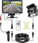 Tagurduskaamera komplekt kaabliga 7-tolline LCD monitor, &ouml;ise n&auml;gemise auto tagavarakaamera, kaabli tagurduskaamera stabiilse signaaliga 15 m kaabliga 12 V 24 V, matkaauto, kaubik, veoautod, buss, haagis, raske