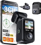 VANTRUE E360 Plus 3 kanaliga 5.2K Panorama + 1440P Dash Cam koos Dual STARVIS 2 HDR &ouml;&ouml;n&auml;gemisega, 360&deg; puhverparkimisrežiimiga Dash Cam, h&auml;&auml;ljuhtimisega autokaamera, rakendus, 1,54-tolline puuteekraan, max. 1TB