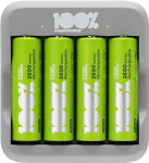 AA & AAA NiMH akulaadija 4 AA akuga 2300mAh | 100% tippv&otilde;imsus | Kompaktne USB-laadija 4 pesaga