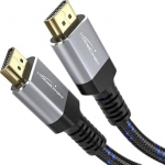 KabelDirekt 4K HDMI kaabel - 15 m - purunemiskindlad metallpistikud + nailonpunutis - Igasuguse HDMI pordi jaoks (4K @ 60Hz, High Speed HDMI koos Ethernetiga, Blu-ray, PS5/Xbox/Switch)