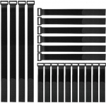 Wiederverwendbare Klett-Kabelbinder, Kabelbinder Klettverschluss, 20 St&uuml;ck (20-30-45cm) Verstellbare Kabelbinder Klett zum Ordnen und Aufr&auml;umen der Kabel,Velcro Straps