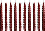 Ebersbacher Kerzenfabrik GmbH Renaissance Taper Candles Twisted Burgundy Pakend 10 tk Suurus ca 22 x 250 mm Individuaalselt fooliumiga.