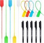 Glarks Pack of 105 Punane Kollane Sinine Roheline Valge Turvalisus Zip Ties Self-Locking Ties Plastic Tamper Seal Tags Pull Tite for Fire Extinguisher