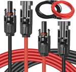 P&auml;ikesekaabli pikendus, 5 m 4 mm&sup2; p&auml;ikese pikenduskaabel koos p&auml;ikesepistikuga, 12AWG fotogalvaaniline &uuml;henduskaabel, p&auml;ikesepaneeli kaabel r&otilde;du elektrijaamale, haagissuvila (punane + must)