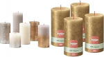 Bolsius Rustic Pillar Candles - Kinkekomplekt 6-st - Uus s&auml;delus - Pikk p&otilde;lemisaeg + bolsius Rustic Pillar Candles - Shimmer Gold - Komplekt 4 - P&otilde;lemisaeg 60 tundi - 13 x 7 cm.