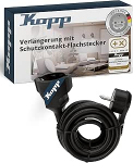 Kopp 143502087 Pikendus Schuko pistikuga, must, 143605083