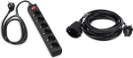 Hama Power Strip 6-Way & REV pikenduskaabel 5 m, pikendus 3680 W, toitekaabel H05VV-F, must