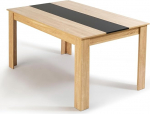 IDMarket - Georgia Rectangular Dining Table for 6 Seater Beech and Black, 140 x 90 cm