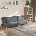 LAPOOH Sofa Bed 2-Seater with 2 Cushions Dark Grey Fabric, Lounge Sofa, Sofas & Couches, Relax Sofa, Couch for Living Room, Couch with - 375793