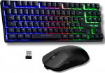 G-Lab Oxygen EX Combo - RGB LED juhtmeta m&auml;nguklaviatuuri ja hiire komplekt TKL formaadis hispaania paigutus ja juhtmeta m&auml;nguhiir 3200DPI - PC/PS4/PS5