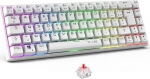 G-Lab Keyz Titanium WL - Juhtmevaba m&auml;nguklaviatuur 65% AZERTY - mehaaniline klaviatuur, punane, RGB 100% kohandatav, programmeeritavad makros - juhtmevaba PC, PS4, PS5, Xbox - valge
