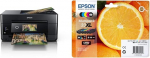 Epson Expression Premium XP-7100 3-in-1 Multifunction Printer (Scan, Copy, WiFi, Ethernet), Black & Original 33XL Ink Orange, Multipack 5-Colour