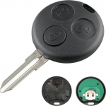 Heart Horse 433 MHz 3 nupuga autopuldi v&otilde;ti, mis &uuml;hildub Smart Fortwo 450 Forfour City Roadster Cabrio Coupe autov&otilde;tme korpuse asendamine PCF7941 kiibi ja aku ning teraga