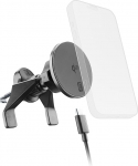 Cellularline MAG Qi2 juhtmevaba hoidik - autokinnitus 15 W magnetilise laadimisega, MagSafe ja Qi2 &uuml;hilduv, iminapp v&otilde;i ventilatsioon, Mag ring kaasas, USB kaabel ja DIMA